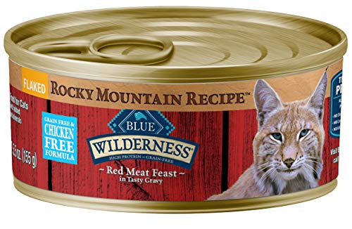 Product Cover Blue Buffalo Wilderness Rocky Mountain Recipe High Protein Grain Free, Natural Adult Flaked Wet Cat Food, Red Meat in Tasty Gravy 5.5-oz (pack of 24)