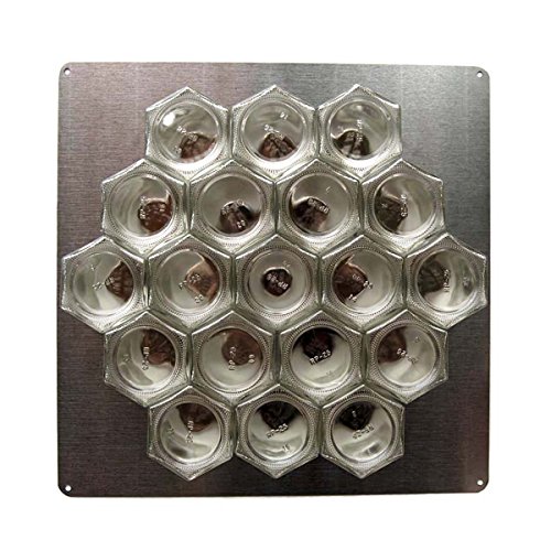 Product Cover Gneiss Spice Stainless Finish Wall Plate Base for Magnetic Spice Jars, Large 14x14 Inches (Jars Not Included)