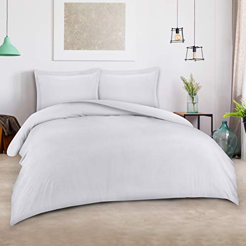 Product Cover Utopia Bedding 3pc Duvet Cover Set with 2 Pillow Shams (Queen, White)