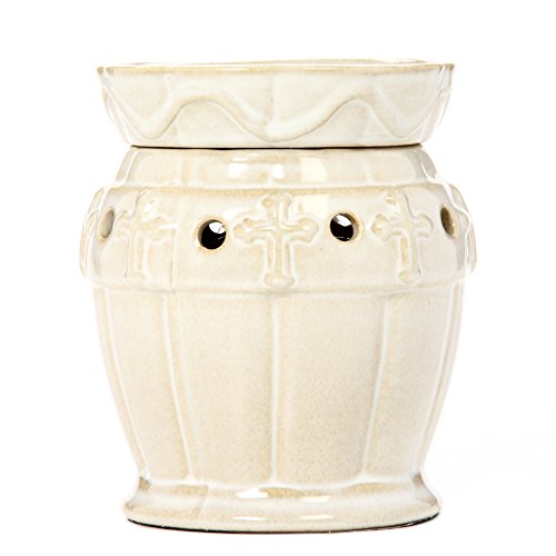 Product Cover Hosley's Large Cream Ceramic Electric Fragrance Warmer. Ideal Gift for Wedding, Special Occasion, Spa, Aromatherapy, Reiki Use with Hosley Brand Wax Melts / Cubes, Essential Oils, Fragrance Oils W9