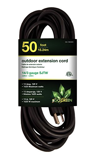 Product Cover GoGreen Power GG-13850BK - 14/3 50' SJTW Outdoor Extension Cord - Black