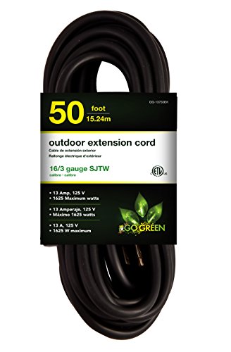 Product Cover GoGreen Power GG-13750BK - 16/3 50' SJTW Outdoor Extension Cord - Black