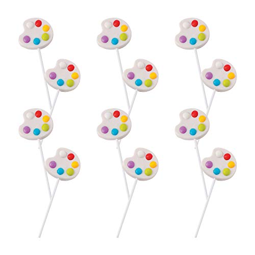 Product Cover Fun Express Little Artist Frosted Lollipop Suckers | Raspberry Flavor | 12 Count | Great for Birthday Parties, Holiday Giveaways, Party Favors, School Treats