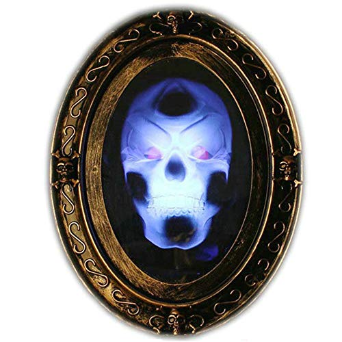 Product Cover Liberty Imports Motion Activated Haunted Mirror with Creepy Sound-Luminous Portrait Halloween Prop Decoration