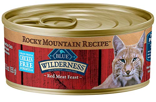 Product Cover Blue Buffalo Wilderness Rocky Mountain Recipe High Protein Grain Free, Natural Adult Pate Wet Cat Food, Red Meat 5.5-oz (pack of 24)