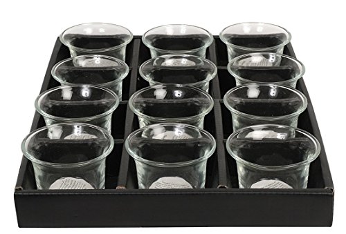 Product Cover Hosley Set of 12 Clear Glass Oyster Tea Light Holders - 2.5