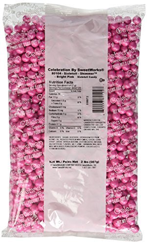Product Cover Sweetworks Sixlets Shimmer, Bright Pink, 2 Pound