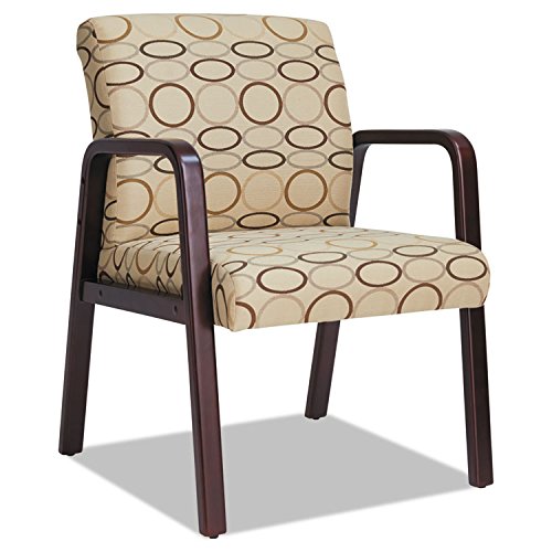 Product Cover Alera ALERL4351M Reception Lounge Series Guest Chair, Mahogany/Tan Fabric