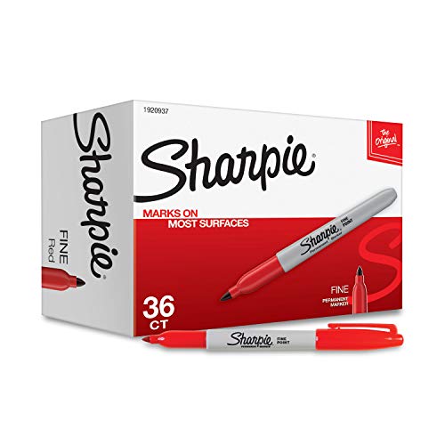 Product Cover Sharpie Permanent Markers, Fine Point, Red, 36-Pack (1920937)