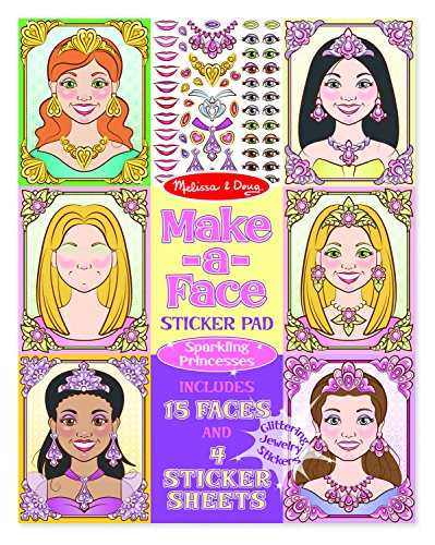 Product Cover Melissa & Doug Make-a-Face Sticker Pad: Sparkling Princesses - 15 Faces, 4 Sticker Sheets