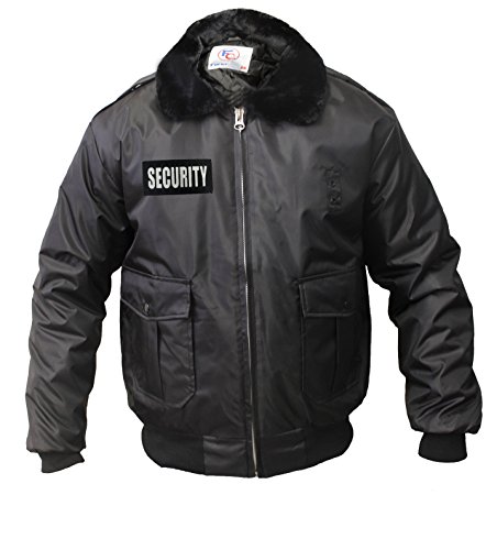 Product Cover Watch-Guard Bomber Jacket with Reflective Security ID (Black)-Medium