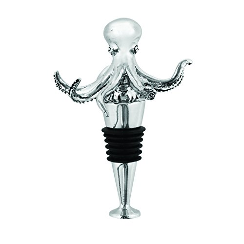 Product Cover Twine 3496 Wine Bottle Seaside Octopus Stopper, One Size, Pewter