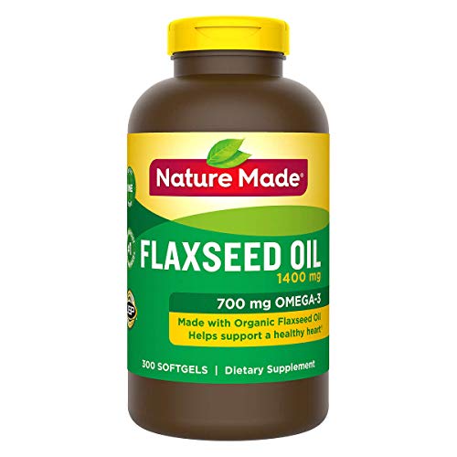 Product Cover Nature Made Organic Flaxseed Oil 1,400 mg - Omega-3-6-9 for Heart Health - 300 Count (Pack of 1)