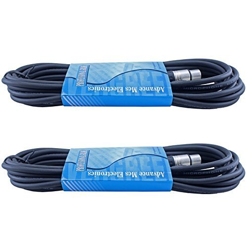 Product Cover MCSproaudio 2 Pack 25 Ft Male to Female XLR Shielded Balanced Cables for Powered Speakers