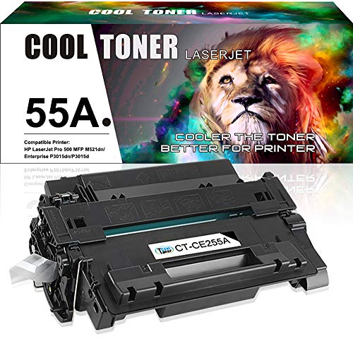 Product Cover Cool Toner Compatible Toner Cartridge Replacement for HP 55A CE255A 55X for HP Laserjet Pro 500 MFP M521DN M525DN M521DW M525f HP Laserjet P3015dn P3010 P3015x P3015 P3015d P3015n P3016 Printer-1 Pack