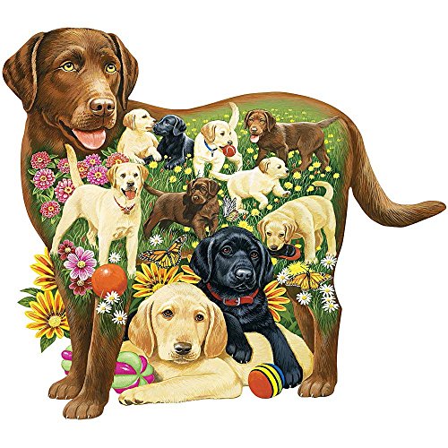 Product Cover Bits and Pieces - 750 Piece Shaped Puzzle - Lovable Labs, Labrador Dog Puppies - by Artist Jack Williams - 750 pc Jigsaw