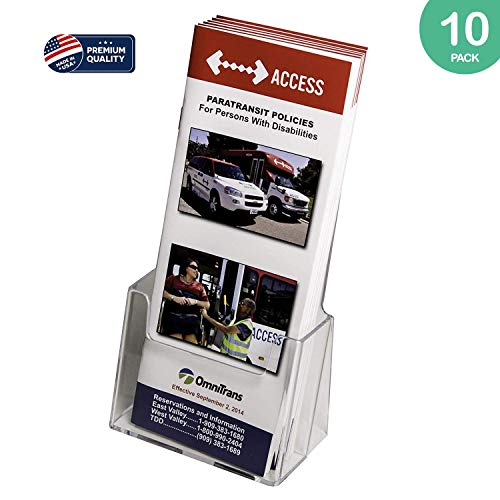 Product Cover Clear-Ad - LHF-S100 - Acrylic Trifold Brochure Holder - Pamphlet Display Stand (Pack of 10)