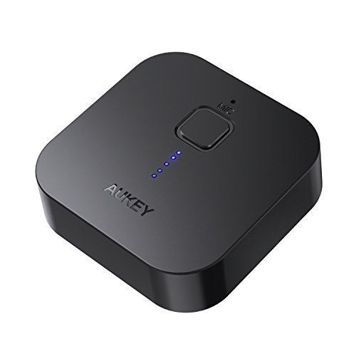 Product Cover AUKEY Bluetooth 5 Receiver Wireless Audio Music Adapter A2DP with 18 Hours Playtime, Hands-Free Calling and 3.5mm Stereo Jack for Home and Car Audio System (Upgrade)