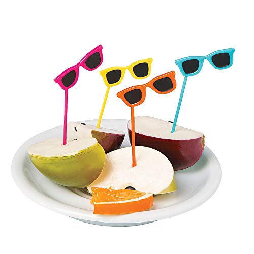 Product Cover Fun Express - Sunglasses Plastic Picks (72pc) - Party Supplies - Serveware & Barware - Picks & Stirrers & Parasols - 72 Pieces