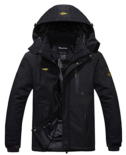 Product Cover Wantdo Men's Waterproof Mountain Jacket Fleece Windproof Ski Jacket US XL  Black XL