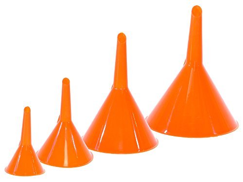 Product Cover Majic 4-Pieces 4-Sizes Plastic Funnel Set for Car Oil, Gas and Fluids
