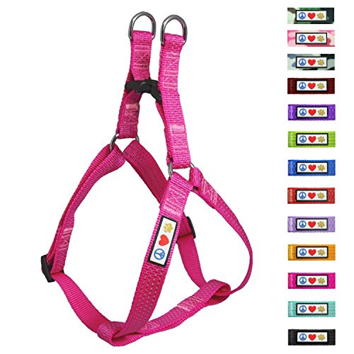 Product Cover Pawtitas Pet Soft Adjustable Step-In Reflective Puppy / Dog Harness Small 5/8 Inch Pink
