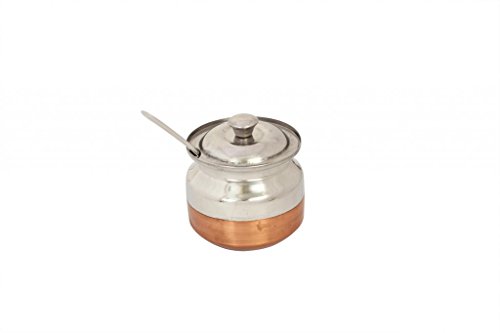 Product Cover Kaveri Sagar Ghee Pot S2, Steel & Copper Bottom Oil Container, 250 ml