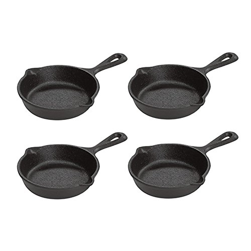 Product Cover Lodge Pre-Seasoned 3.5-Inch Cast Iron Skillet Set for Side Dishes or Desserts (Set of 4)