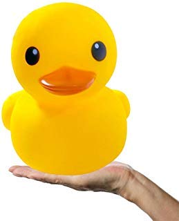 Product Cover Jumbo Rubber Duck Bath Toy | Giant Ducks Big Duckie Baby Shower Birthday Party Favors 8-Inches (Large)