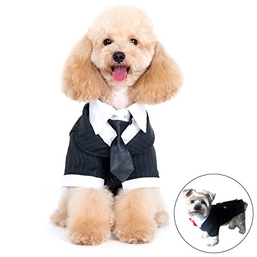 Product Cover Alfie Pet - Oscar Formal Tuxedo with Black Tie and Red Bow Tie - Color: Black, Size: Large