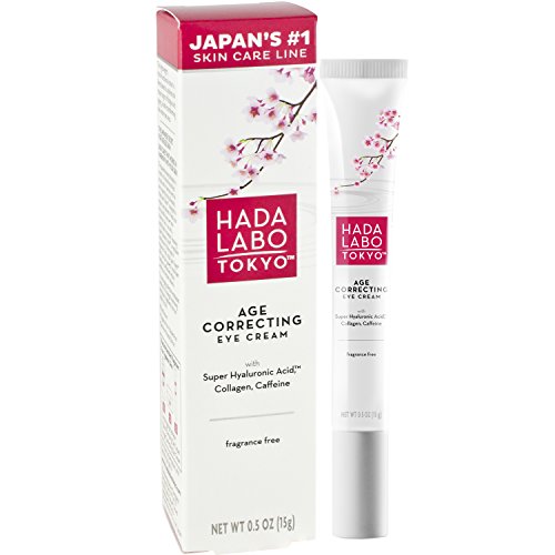 Product Cover Hada Labo Tokyo Age Correcting Eye Cream 0.5 Fluid Ounce  - with Super Hyaluronic Acid Caffeine Collagen and Light Diffusing Pigments - lightweight non-greasy fragrance free (packaging may vary)