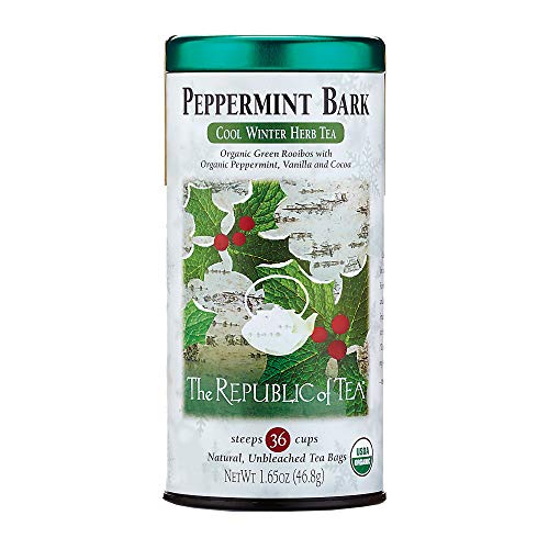 Product Cover The Republic of Tea Organic Peppermint Bark Herb Tea, 36 Tea Bags, Fusion Of Cocoa And Peppermint Tea