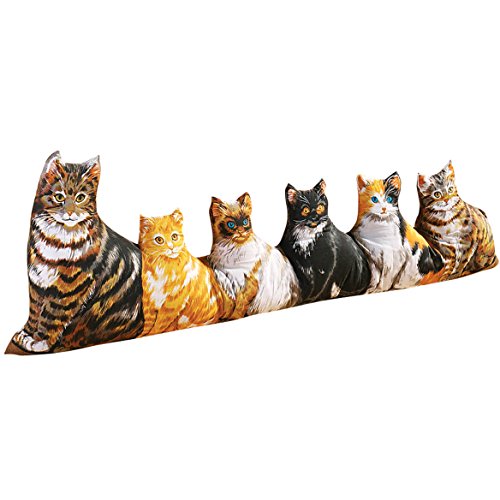 Product Cover Cat Draft Block - Energy Efficient Decorative Door Draft Stopper - Keep Heat or Cool Air Indoors - Use on Doors, Windows even Fireplaces. Double Sided - Helps Block Noise
