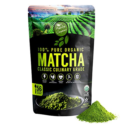 Product Cover Classic Culinary Matcha Green Tea Powder - 100% Pure Vegan Matcha with 1500+ Antioxidants - USDA Organic Green Superfood Powder for Baking, Smoothies, & Matcha Tea Lattes by Matcha Organics, 4oz
