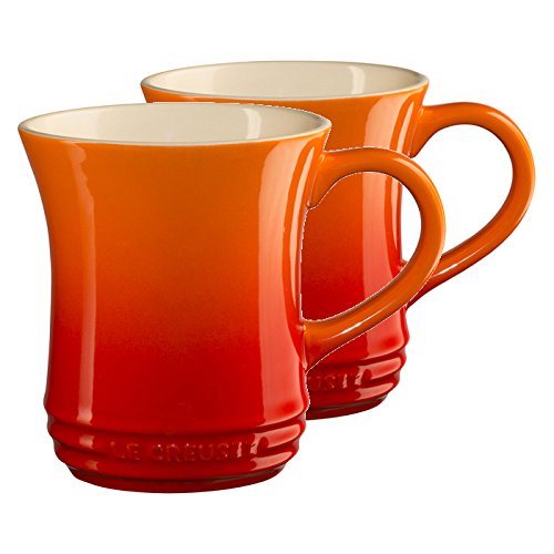 Product Cover Le Creuset Flame Stoneware 14 Ounce Tea Mug, Set of 2