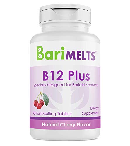 Product Cover BariMelts B12 Plus, Dissolvable Bariatric Vitamins, Natural Cherry Flavor, 90 Fast Melting Tablets