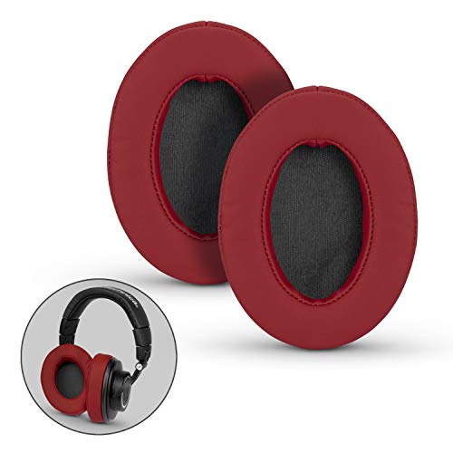 Product Cover Brainwavz Ear Pads for ATH M50X, M50XBT, M40X, M30X, HyperX, SHURE, Turtle Beach, AKG, ATH, Philips, JBL, Fostex Replacement Memory Foam Earpads & Fits Many Headphones (See List), Dark Red Oval