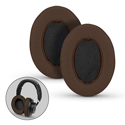 Product Cover Brainwavz Ear Pads for ATH M50X, M50XBT, M40X, M30X, HyperX, SHURE, Turtle Beach, AKG, ATH, Philips, JBL, Fostex Replacement Memory Foam Earpads & Fits Many Headphones (See List), Brown Oval