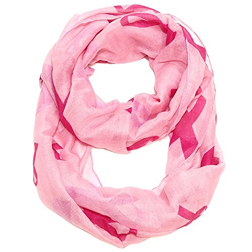 Product Cover Falari Women's Pink Ribbon Breast Cancer Symbol Infinity Scarf IF0035-P