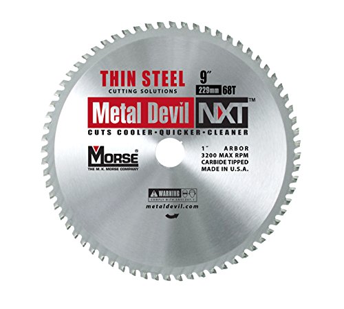 Product Cover MK Morse CSM968NTSC Metal Devil NXT Metal Cutting Circular Saw Blade, Thin Steel, 9-Inch Diameter, 68 TPI, 1-Inch Arbor