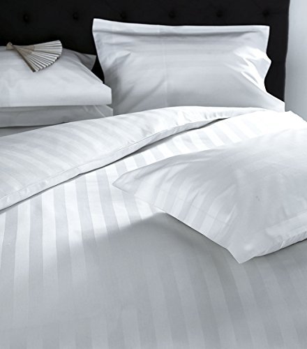 Product Cover Linenwalas 300 Tc Premium 100% Cotton Stripes Bedsheet With 2 Pillow Covers 100