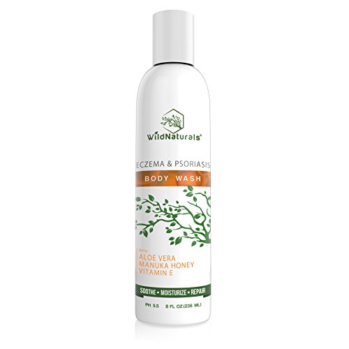 Product Cover Wild Naturals Eczema Body Wash : With Manuka Honey + Aloe Vera, for Sensitive Skin, Unscented Antibacterial Anti Itch Healing Psoriasis Soap, Dry Skin Relief, Antifungal Moisturizing and Sulfate Free