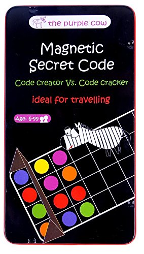 Product Cover The Purple Cow Magnetic Secret Code Board Game for Kids. Crack The Secret Code. Travel Size - Ideal for Travelling and Have Fun for Kids & Adults. Magnetic Secret Code