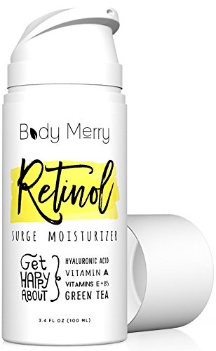 Product Cover Body Merry Retinol Moisturizer Anti Aging/Wrinkle & Acne Face Moisturizer Cream w Hyaluronic Acid + Vitamins; Deep Hydration for Men & Women! 3.4 oz