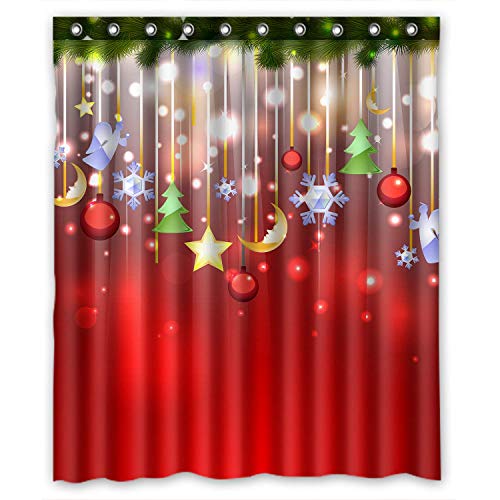 Product Cover ZHANZZK Merry Christmas Xmas Tree Snowflake Shower Curtain 66x 72 Inches
