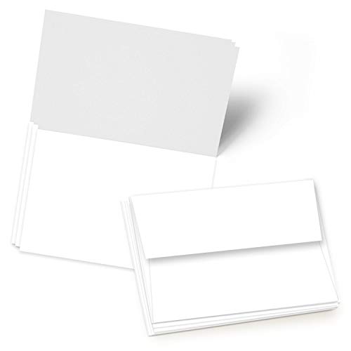 Product Cover Greeting Cards Set - 5x7 Blank White Cardstock and Envelopes | Perfect Card Stock for Invitations, Bridal Shower, Birthday, Gift, Invitation Letter, Weddings | 65 Cover - Set of 50