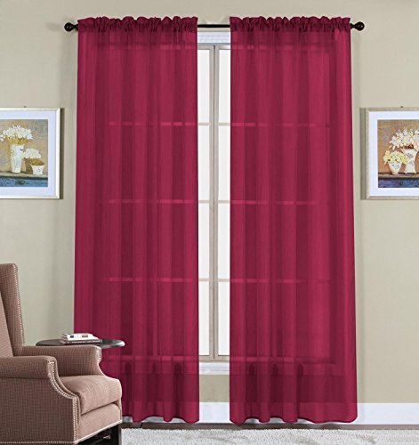 Product Cover Beautiful Sheer Voile Window Elegance Curtains for Bedroom & Kitchen, 57