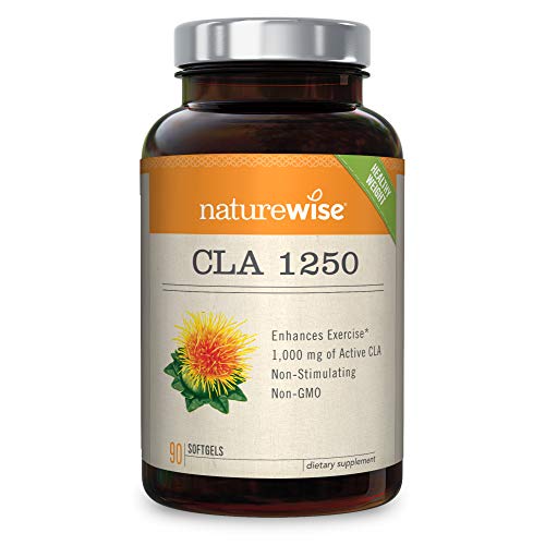 Product Cover NatureWise CLA 1250, High Potency, Natural Weight Loss Exercise Enhancement | Increase Lean Muscle Mass, Non-Stimulating | Non-GMO, Gluten-Free, & 100% Safflower Oil [1 Month Supply - 90 Count]