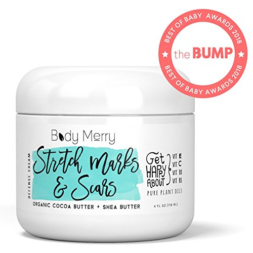 Product Cover Stretch Marks & Scars Defense Cream Daily Moisturizer w Organic Cocoa Butter + Shea + Plant Oils + Vitamins to Prevent, Reduce and Fade Away Old or New Scars Best for Pregnancy, Men/Bodybuilders (4oz)