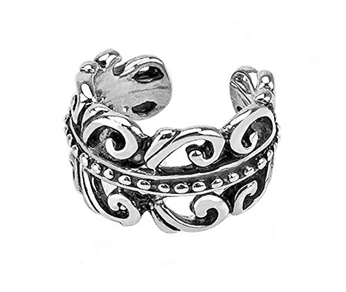 Product Cover Carved Swirls Rhodium Plated Brass Non Piercing Ear Cuff & FREE ITEMS by PIERCE ME